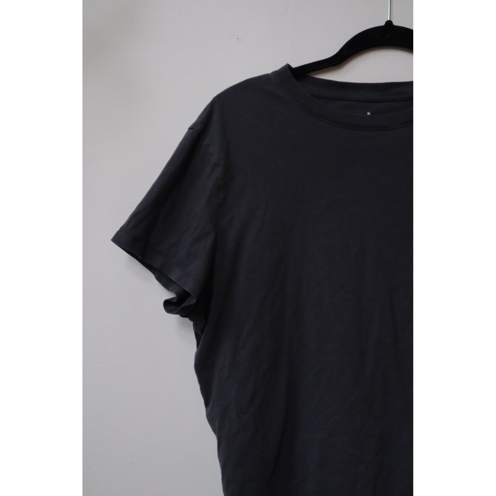 Everlane Organic Cotton Crew Neck T-Shirt Charcoal Gray XL Short Sleeve Boxy Tee - Picture 2 of 5